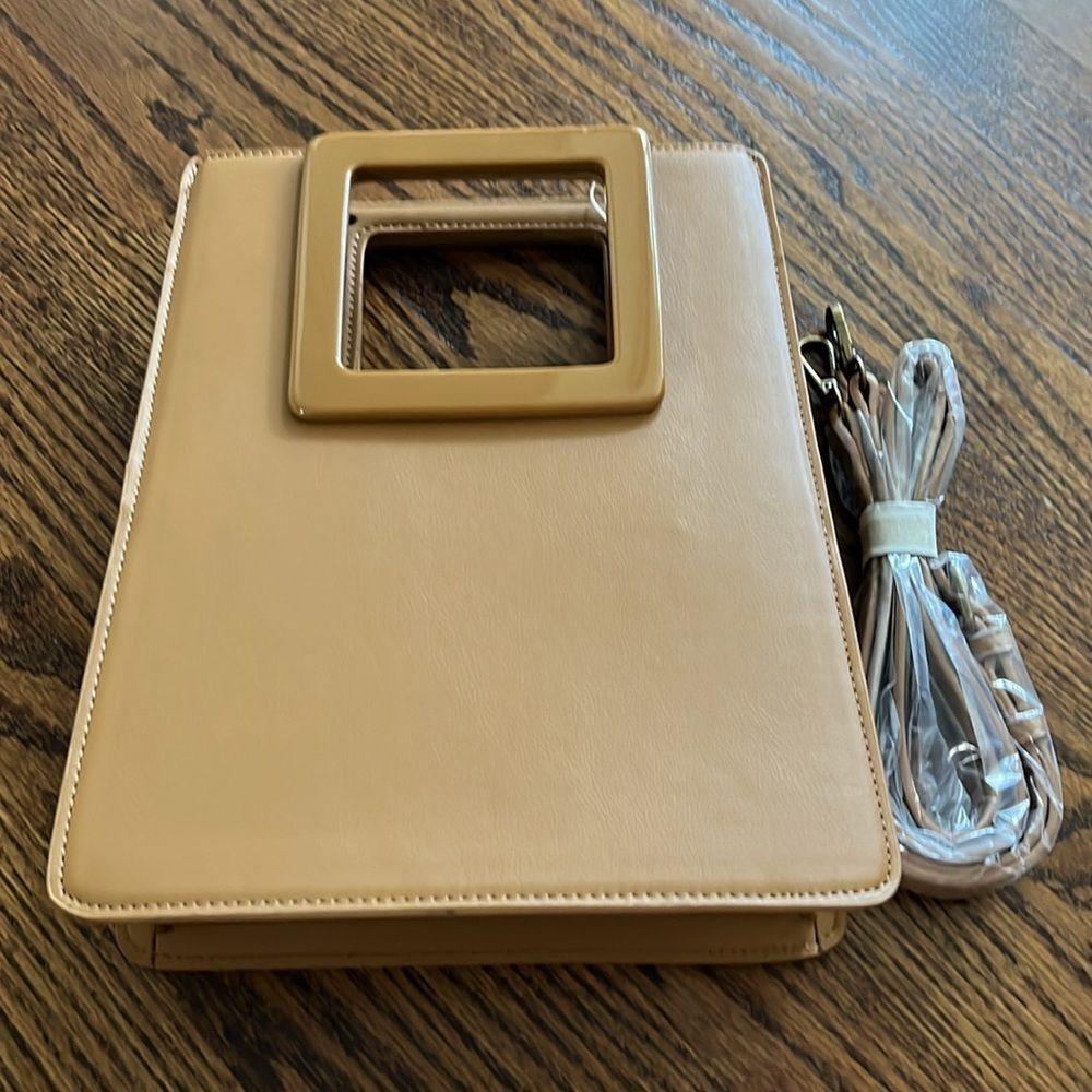 Square-Handle Satchel color Tan By Anthropologie … - image 6